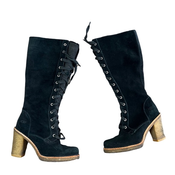 Lace up, Shearling lined vintage inspired UGGs size 5 - Picture 1 of 4